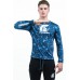 "PRAETORIAN 2.0" -  Pacific Blue Camouflage Compression Shirt with Long Sleeves