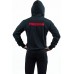 "REGENT" - Black Hoodie for Woman with Zip and Red Embroidered Logos