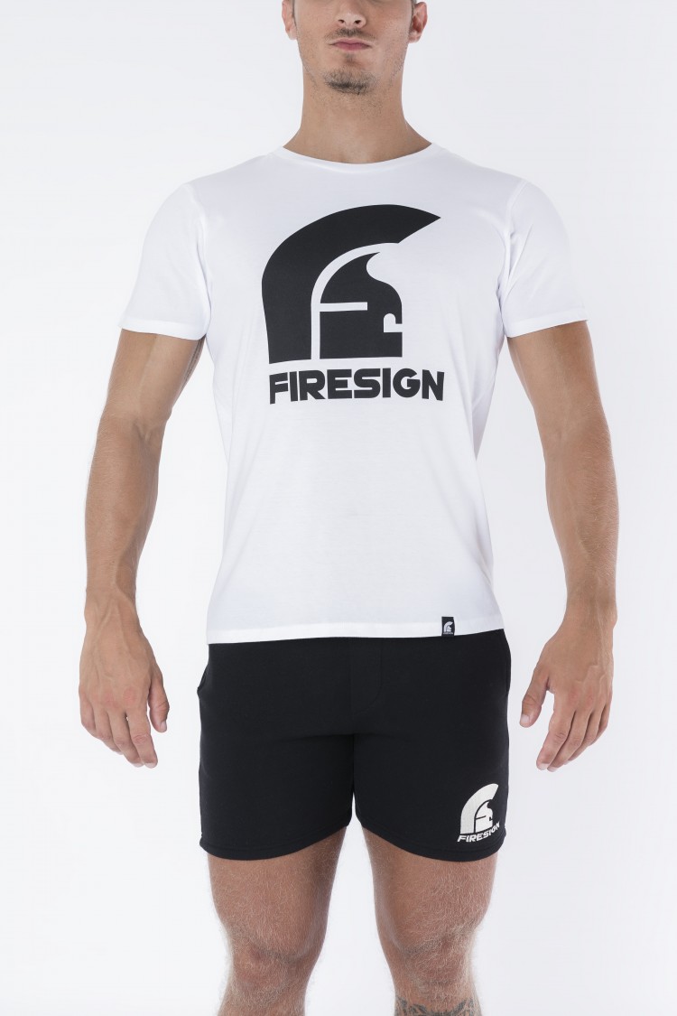 "SPQR" - White T-Shirt with Black Logo Print