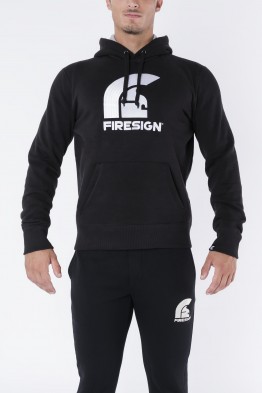 "CENTURION" - Black Hoodie with Embroidered Firesign Logo