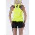 "AURUM" - Yellow Fluo Tank Top for Woman with Black Logo Print 