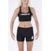 "MINI" - Black Lycra Shorts for Woman with Printed Logo