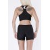 "MINI" - Black Lycra Shorts for Woman with Printed Logo