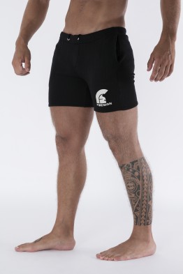 "SPARTAN" - Black Training Shorts with Embroidered Logo