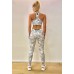 "SNAKE" - Arctic White Camouflage Compression Lycra Leggings for Woman