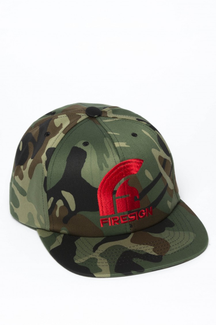 "SIEGE" - Army Camouflage Hip Hop Cap with Red Embroidered Logo