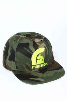 "SIEGE" - Army Camouflage Hip Hop Cap with Yellow Fluo Embroidered Logo