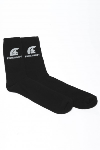 "STEP" - Black Gym Socks for Man with Embroidered Logo